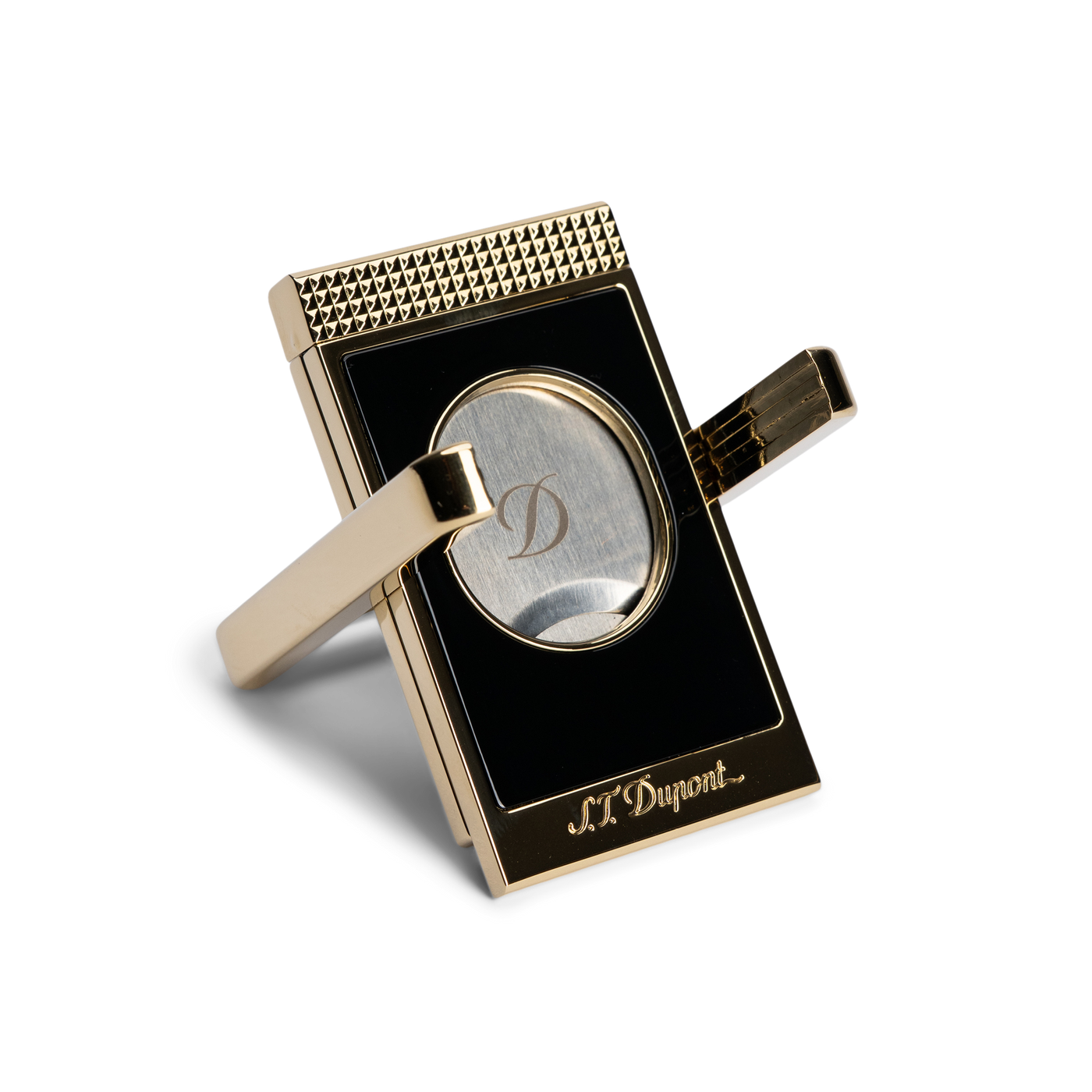 S.T. Dupont Cigar Cutter and Stand Black & Gold