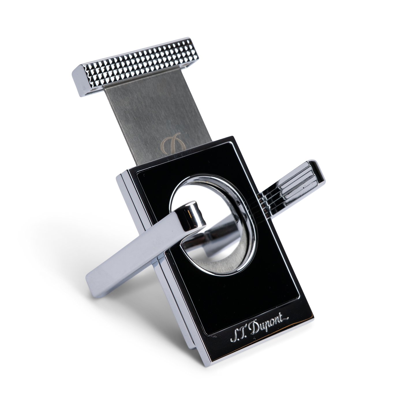S.T. Dupont Cigar Cutter and Stand Black & Chrome
