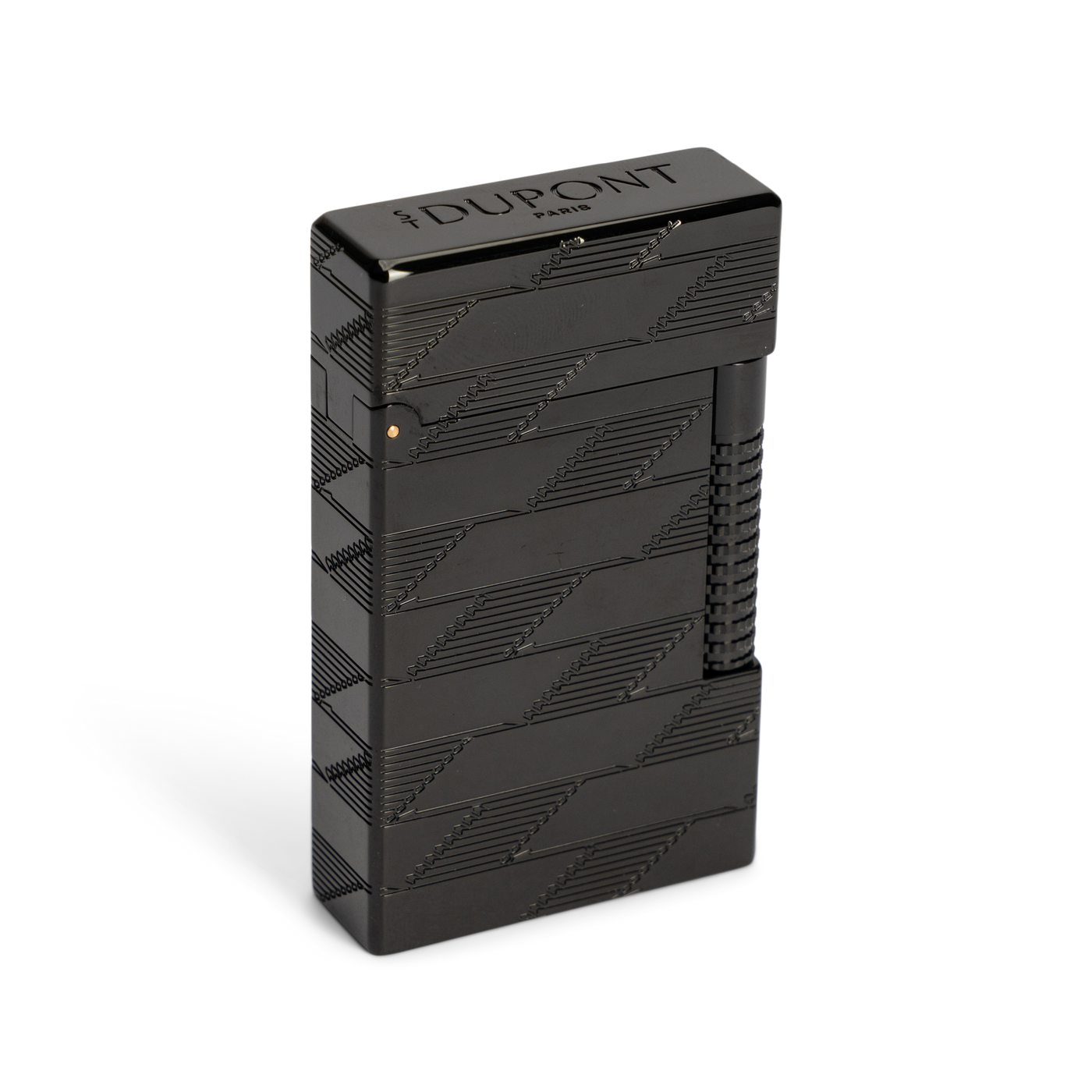 S.T. Dupont 1872 Monogram Le Grand Dupont Cling Guilloche Lighter Black