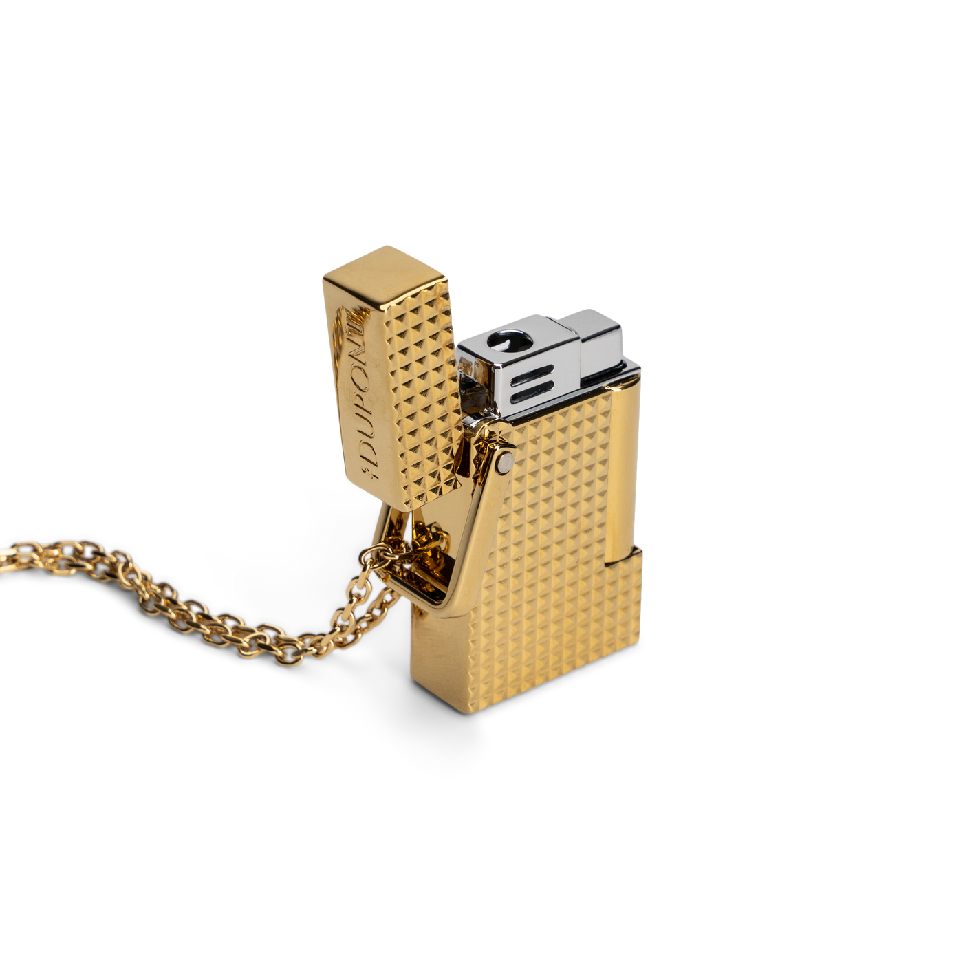 S.T. Dupont Necklace Lighter Chrome Gold