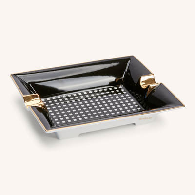 Siglo Black Checkers Ashtray