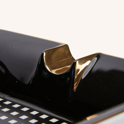 Siglo Black Checkers Ashtray