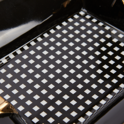 Siglo Black Checkers Ashtray