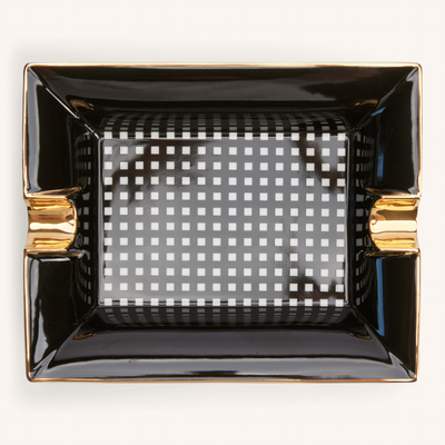 Siglo Black Checkers Ashtray