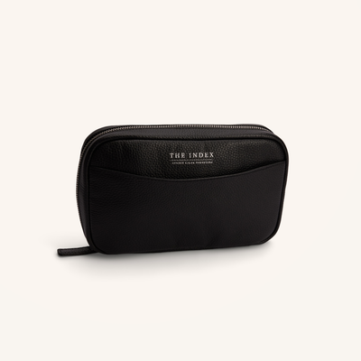 The Index Black Leather Travel Case