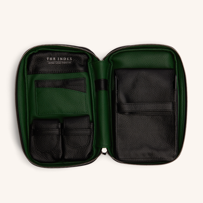The Index Black Leather Travel Case