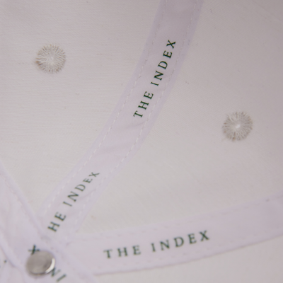The Index Logo Embroidered Baseball Cap White