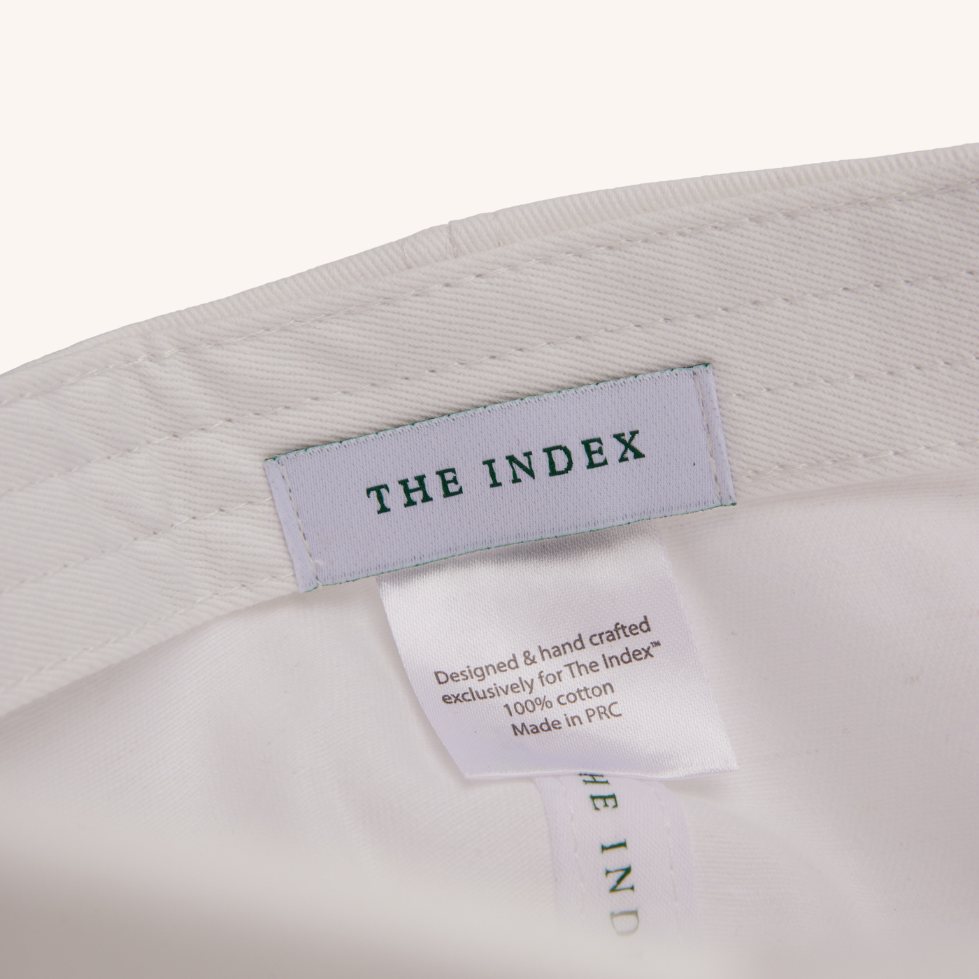 The Index Logo Embroidered Baseball Cap White