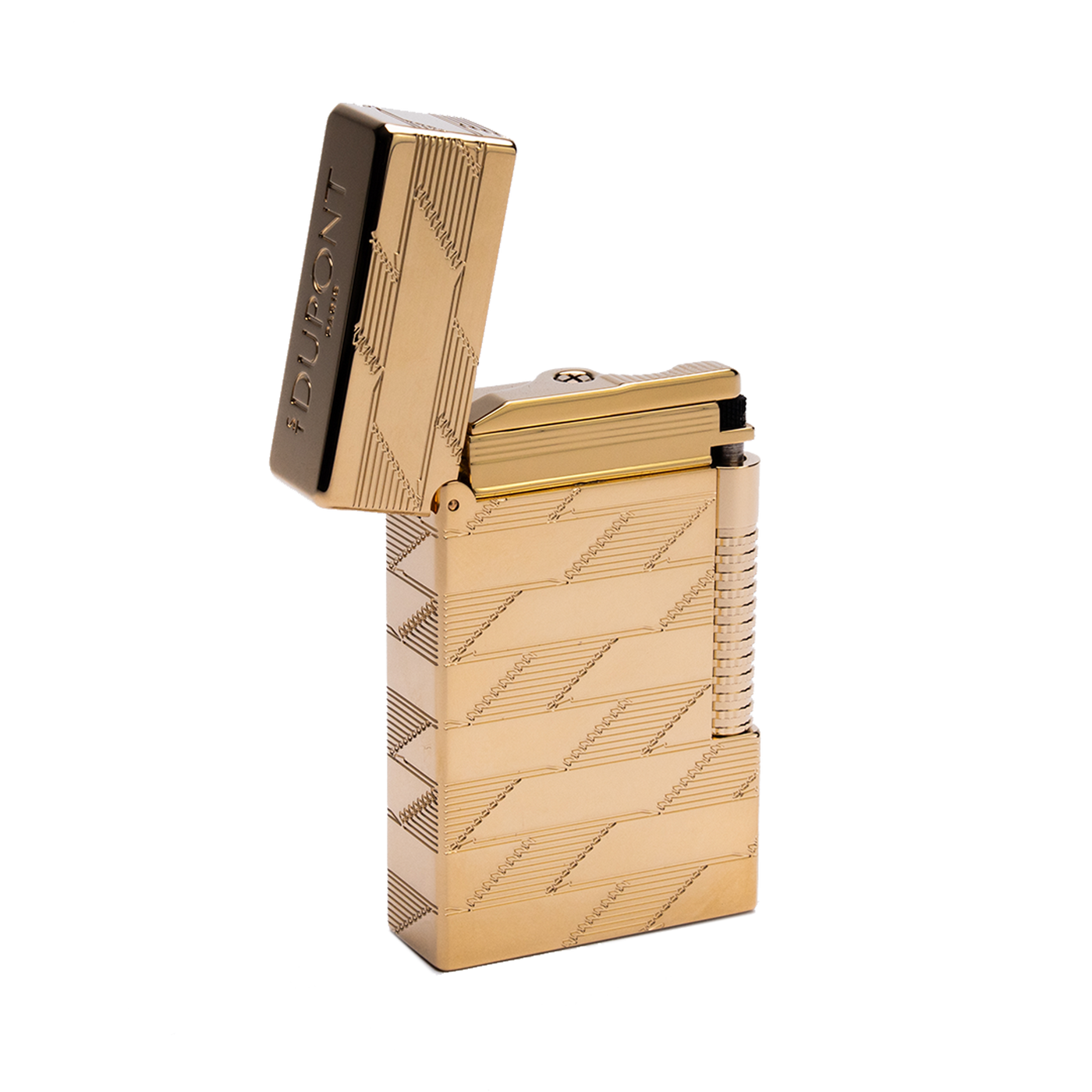 S.T. Dupont 1872 Monogram Le Grand Dupont Cling Guilloche Lighter Gold