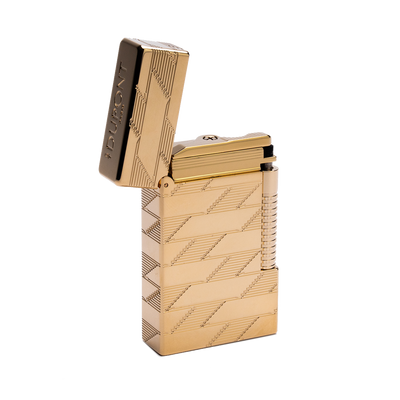 S.T. Dupont 1872 Monogram Le Grand Dupont Cling Guilloche Lighter Gold