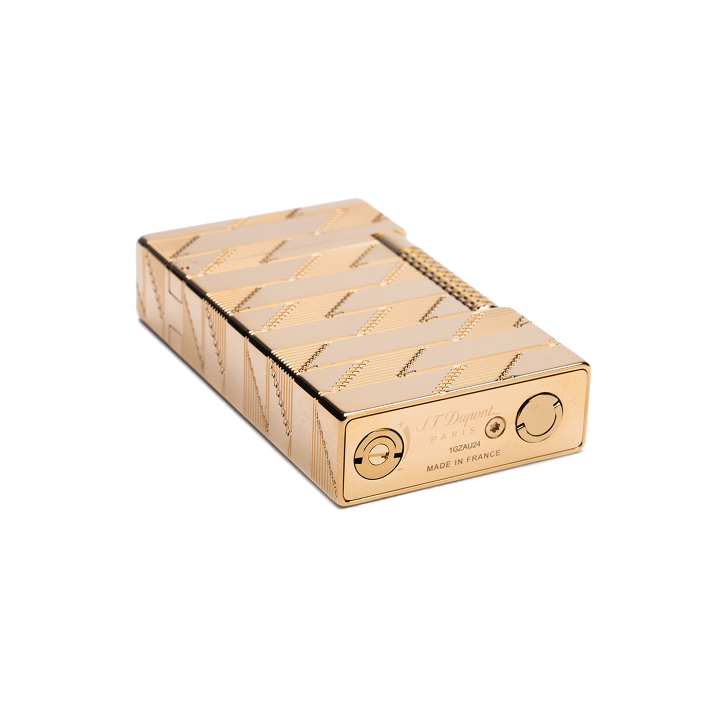 S.T. Dupont 1872 Monogram Le Grand Dupont Cling Guilloche Lighter Gold