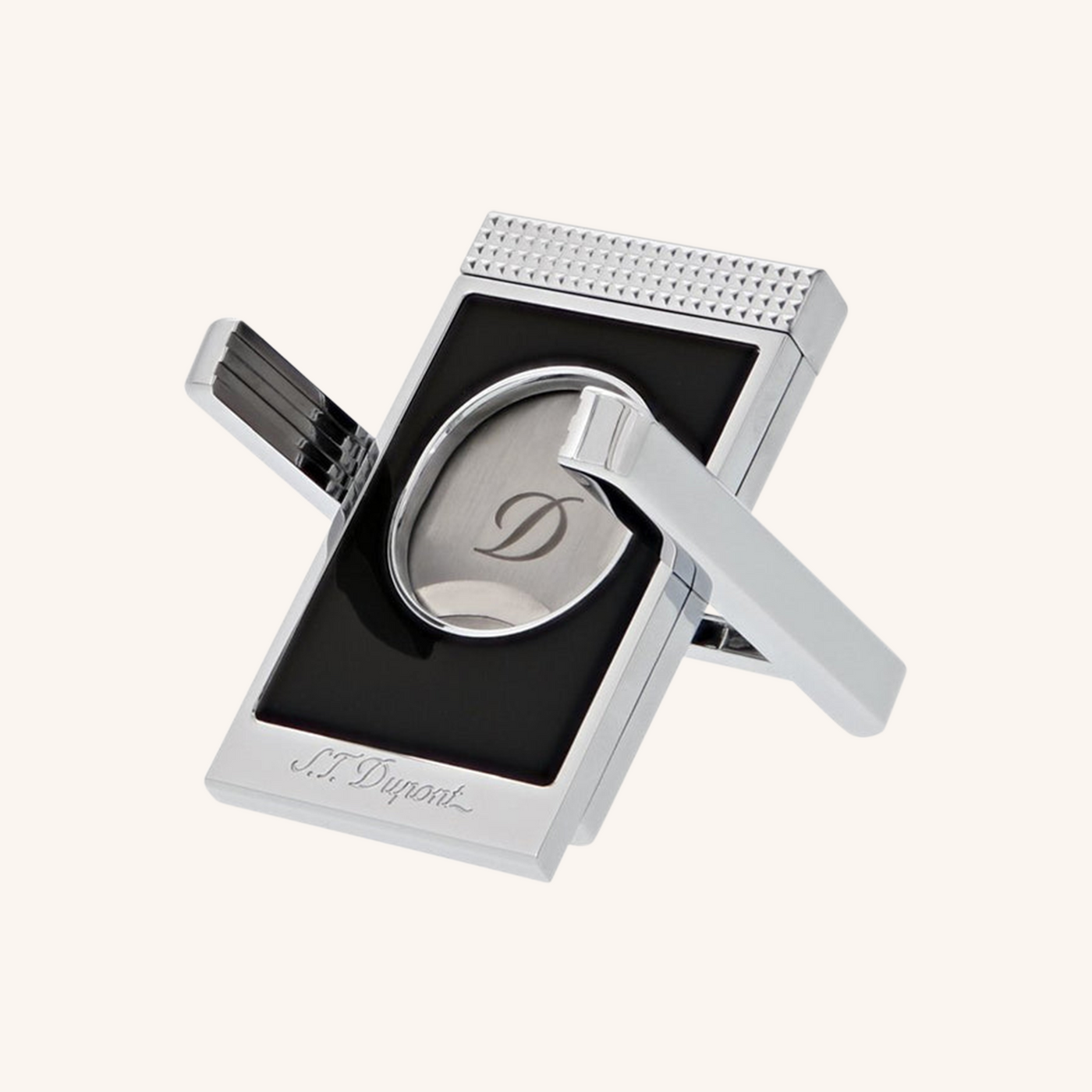 S.T. Dupont Cigar Cutter and Stand Black Chrome
